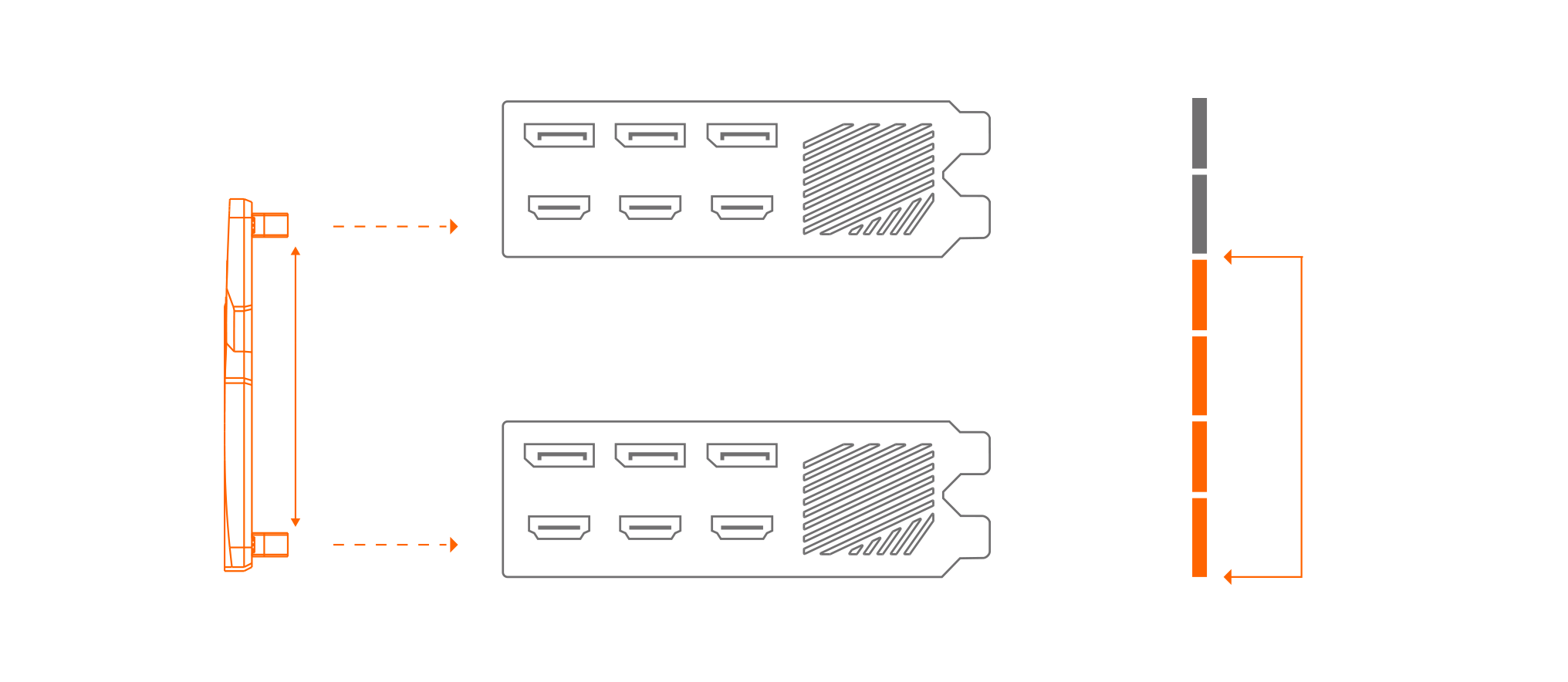 Мост за 2 графични карти Gigabyte AORUS GeForce RTX NVLink Bridge 4 Slot 30 Series