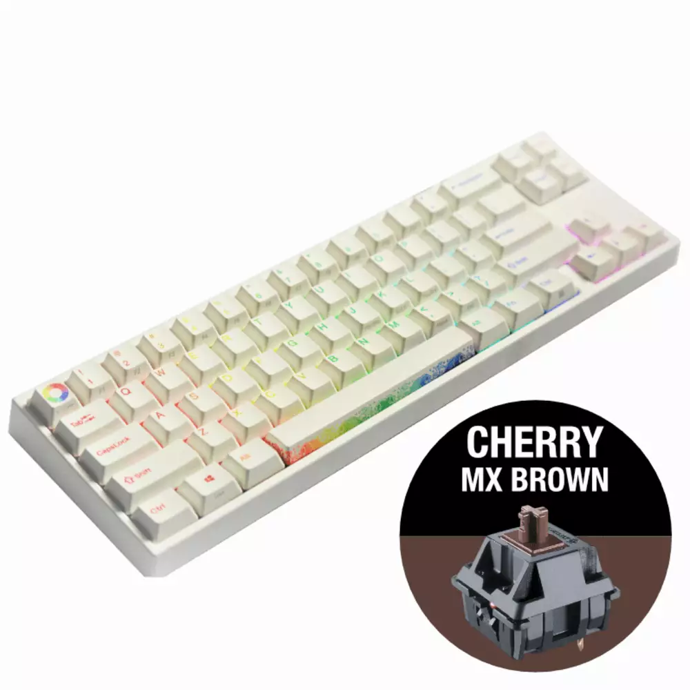Геймърскa механична клавиатура Ducky x Varmilo Miya Pro Rainbow RGB, Cherry MX Brown