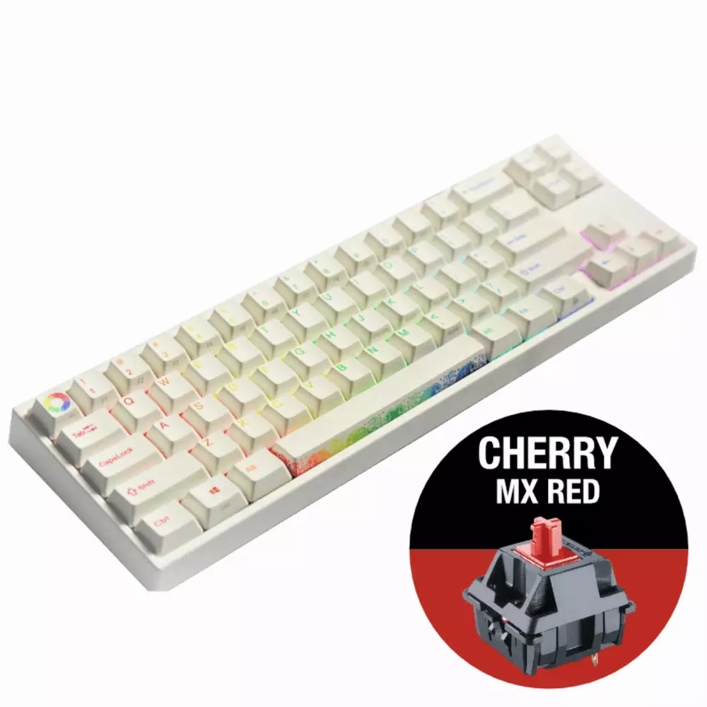 Геймърскa механична клавиатура Ducky x Varmilo Miya Pro Rainbow RGB, Cherry MX Red