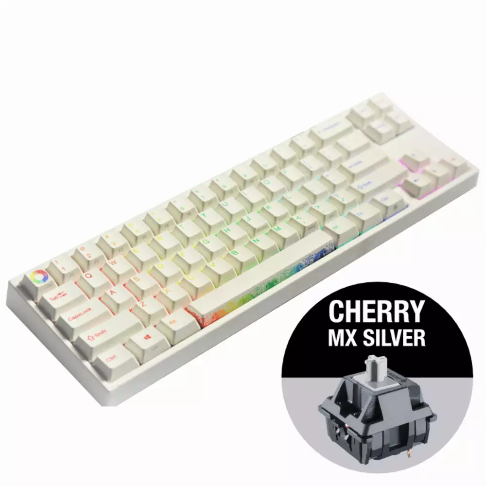 Геймърскa механична клавиатура Ducky x Varmilo Miya Pro Rainbow RGB, Cherry MX Silver