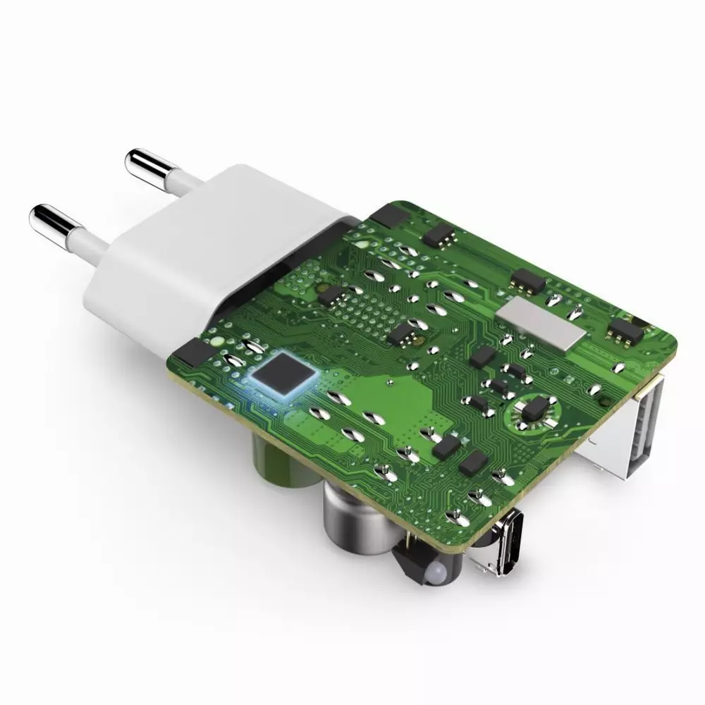 Зарядно 220V HAMA GaN, USB-C Power Delivery (PD) + USB-A, 42W, Бял
