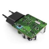 Зарядно 220V HAMA GaN, USB-C Power Delivery (PD) + USB-A, 42W, Черен