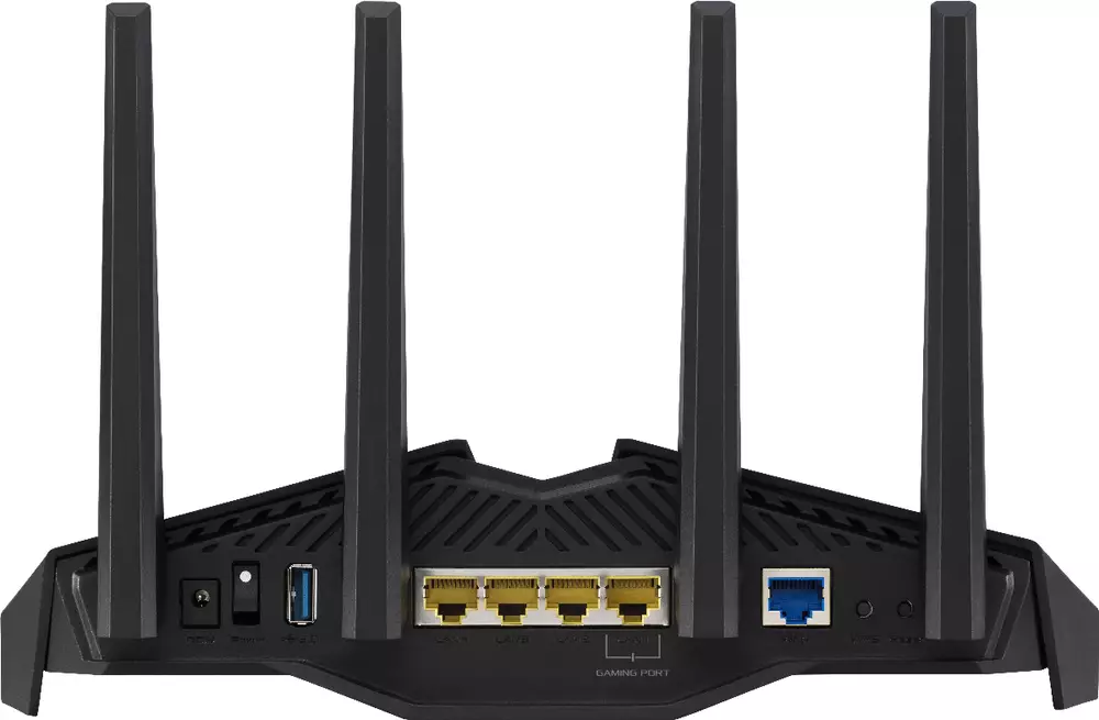 Безжичен рутер Asus RT-AX82U AX5400 Dual Band WiFi 6 (802.11ax) Gaming,PS5 Compatible, RGB, AI Mesh, Gigabit, USB 3.2