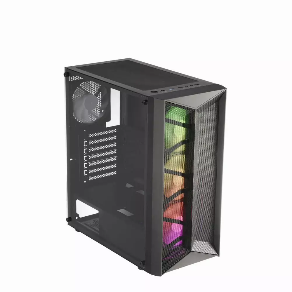 Кутия Estillo CMT211A RGB TG Mid-Tower Черна