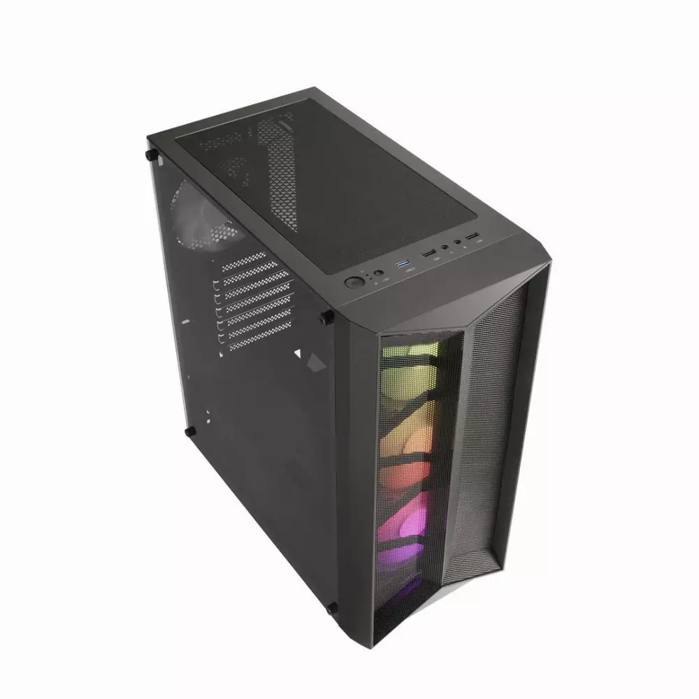 Кутия Estillo CMT211A RGB TG Mid-Tower Черна