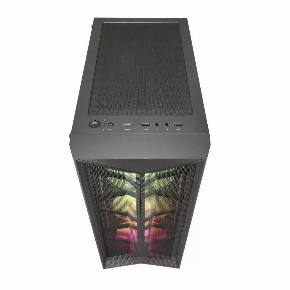 Кутия Estillo CMT211A RGB TG Mid-Tower Черна