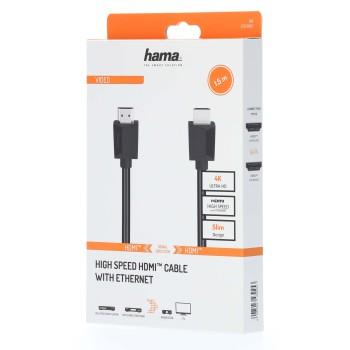 Кабель HAMA 205005 HDMI мужской - HDMI мужской, 4K, Ethernet 1.5 м, 1 звезда