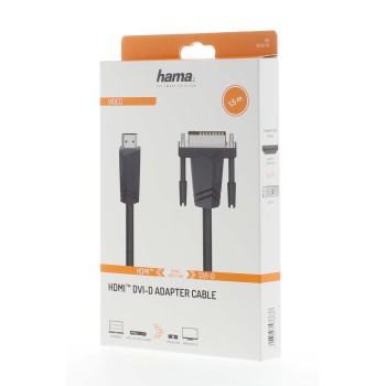 Кабел HAMA 205018 HDMI мъжко - DVI/D мъжко, 1.5 м, екраниран