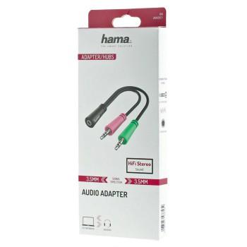 Жак адаптер HAMA 200351, 3.5 mm жак женско към 2x 3.5 mm жак мъжко