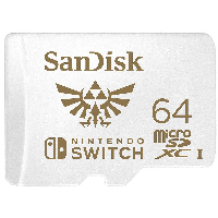 Карта памет SANDISK SDSQXAT-064G-GNCZN, за Nintendo Switch, microSDXC, 64GB, U3, 100 Mb/s