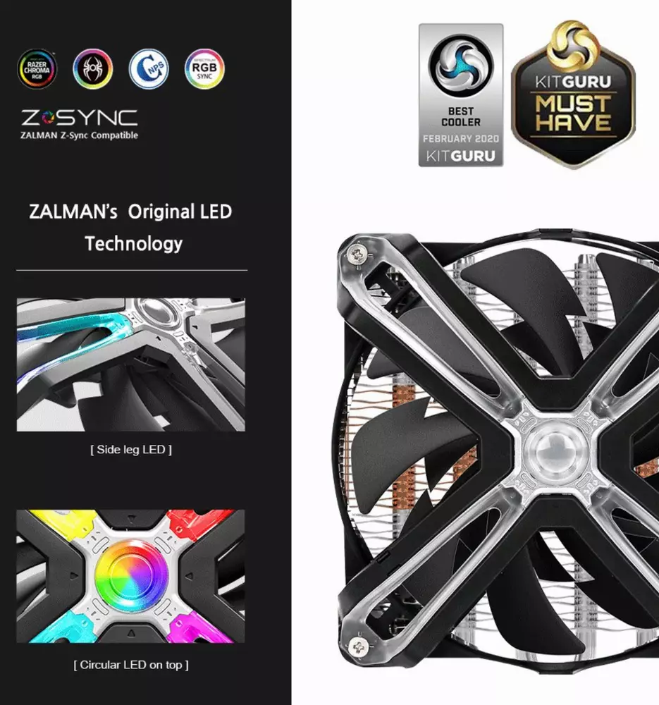 Охладител за процесор Zalman CNPS20X aRGB CPU Cooler 2 x 140mm