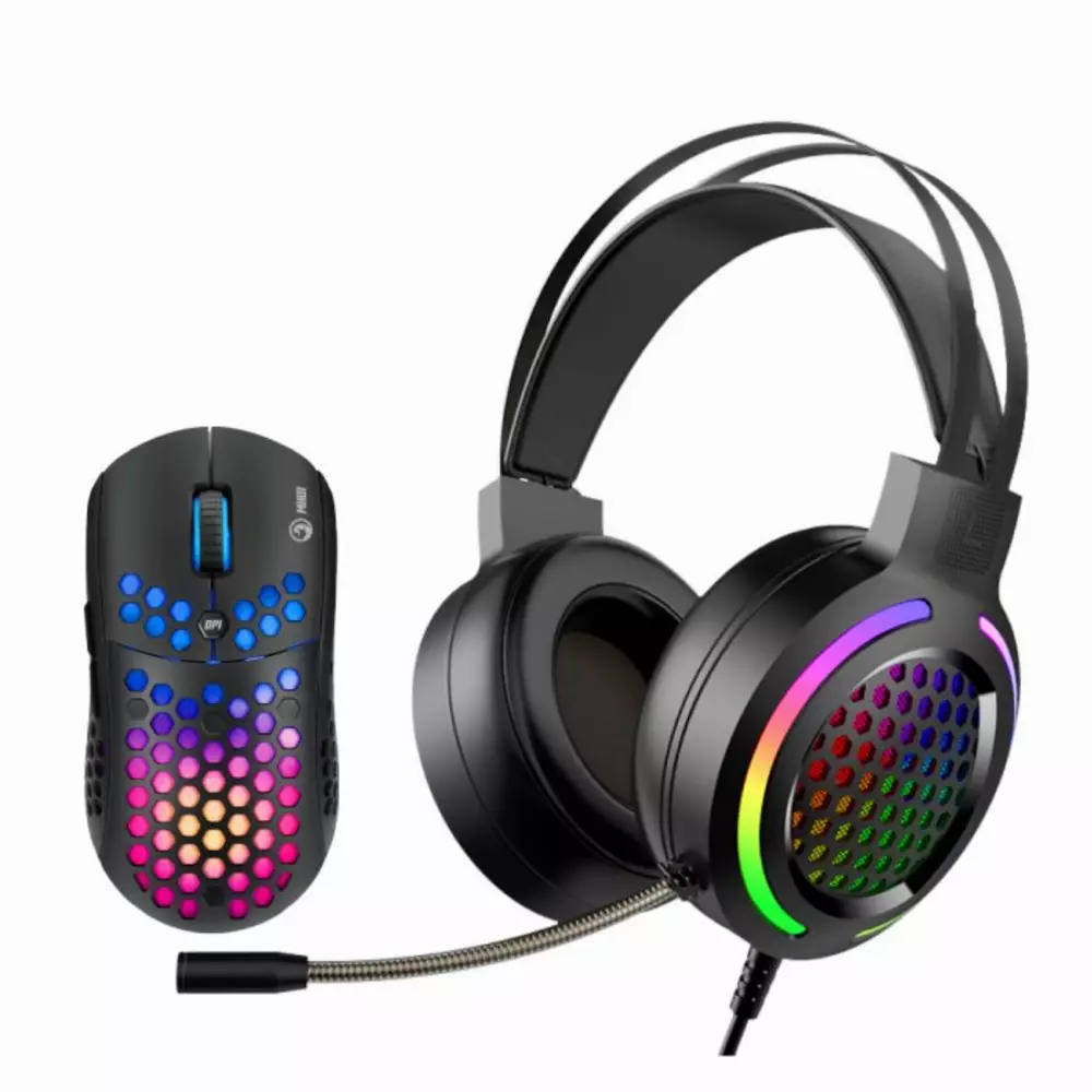 Геймърски комплект Marvo COMBO MH01 Gaming Black 2-in-1 Headset, Mouse RGB 