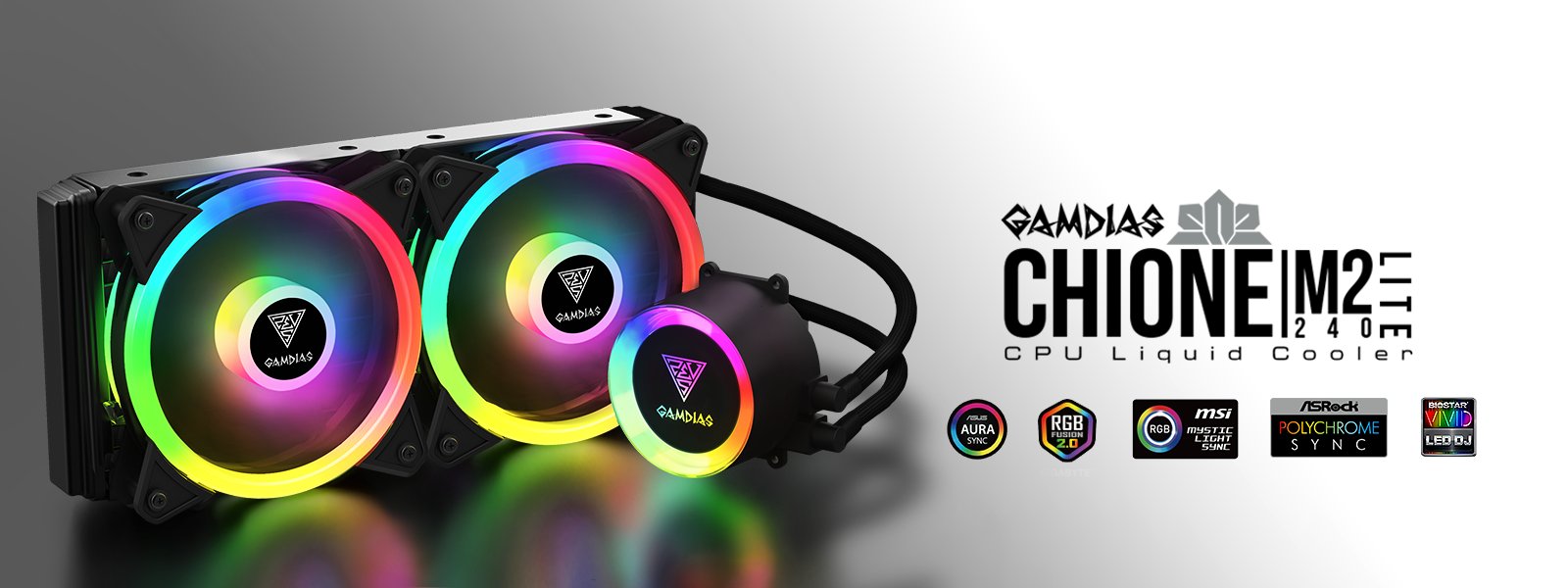 Охладител за процесор Gamdias CHIONE M2-240 LITE aRGB Water Cooling 240mm - GAMDIAS-CHIONE-M2-240 LITE