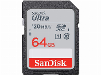 Карта памет SANDISK Ultra SDHC, 64GB, Class 10, U1, 120 Mb/s