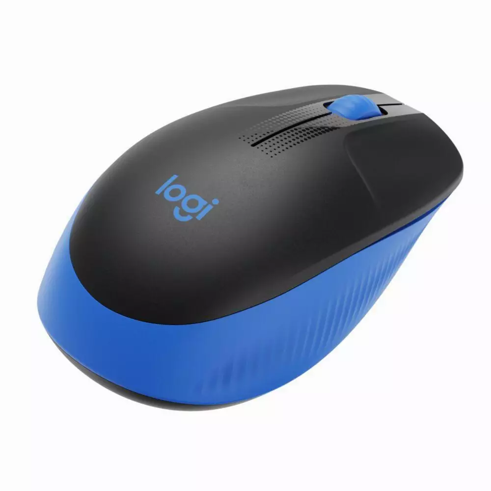 Безжична оптична мишка LOGITECH M190 Full-Size, USB, 1000 dpi, 3 бутона, Син
