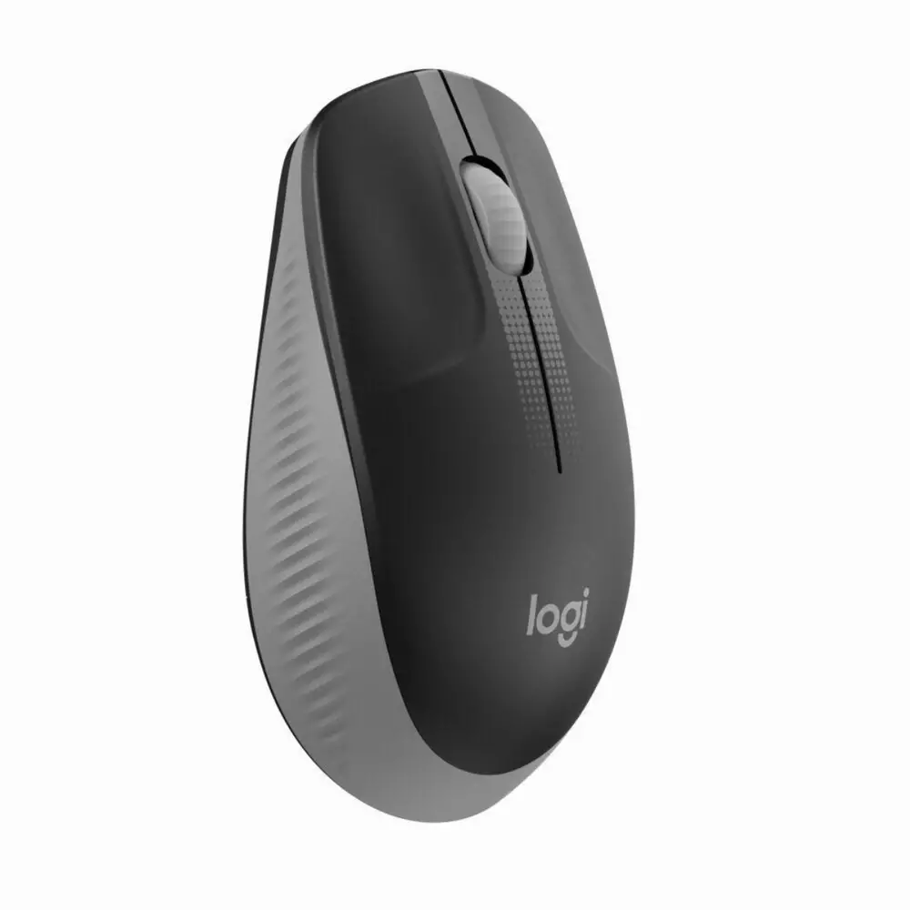 Безжична оптична мишка LOGITECH M190 Full-Size, USB, 1000 dpi, 3 бутона, Светло Сив