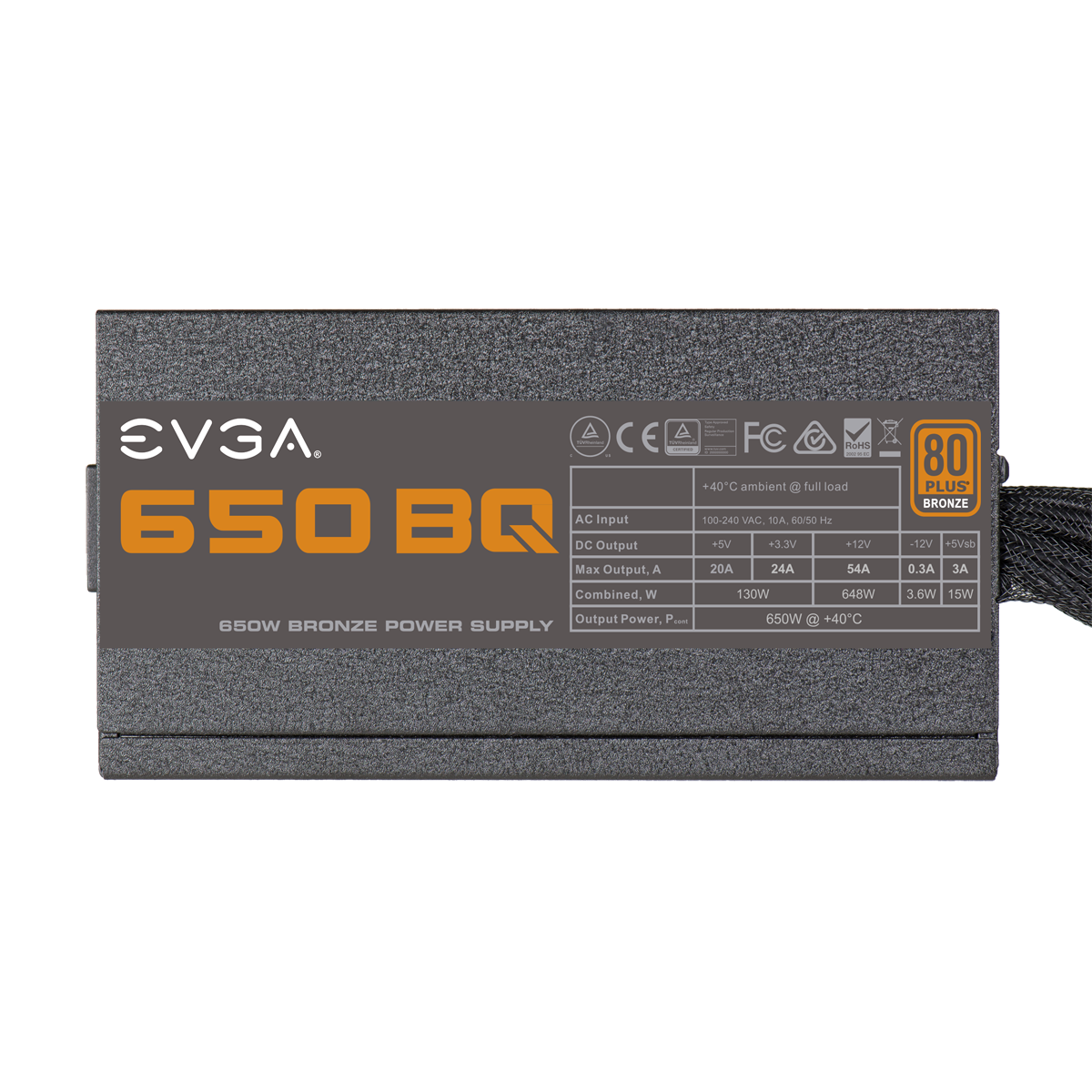 Захранване EVGA 650BQ 650W 80+ Bronze Semi Modular
