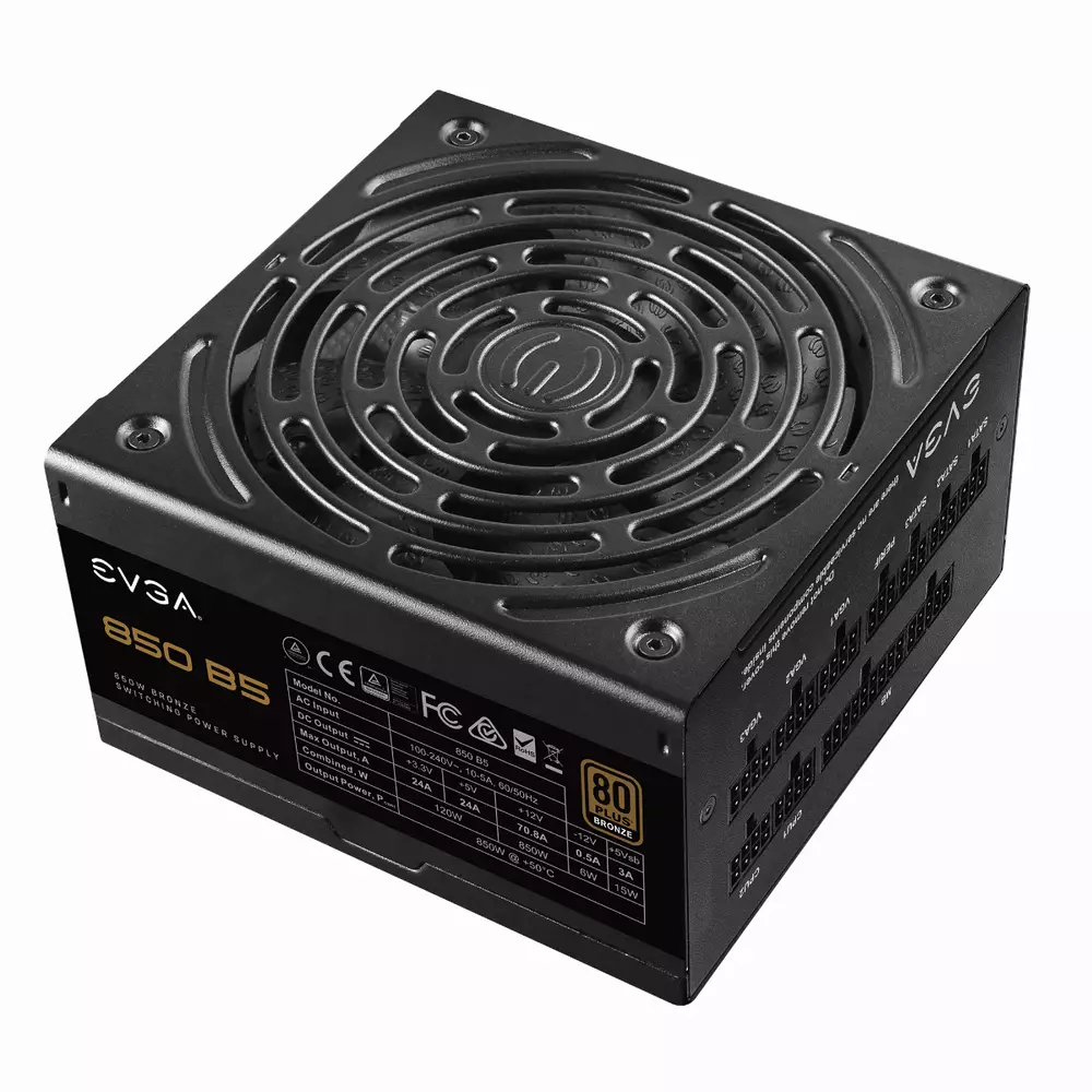 Захранване EVGA 850 B5, 850W, 80+ BRONZE, Semi Modular
