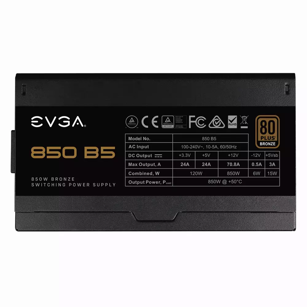 Захранване EVGA 850 B5, 850W, 80+ BRONZE, Semi Modular
