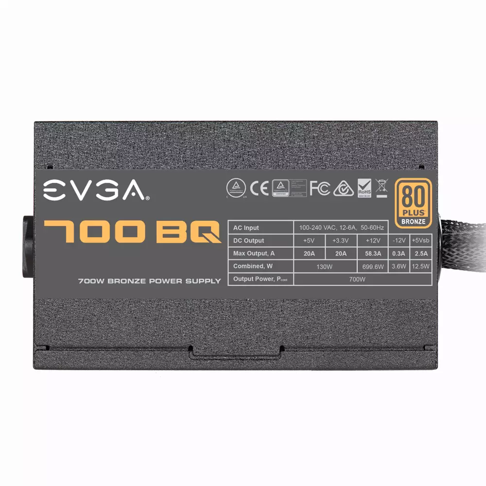 Захранване EVGA 700 BQ, 700W, 80+ Bronze