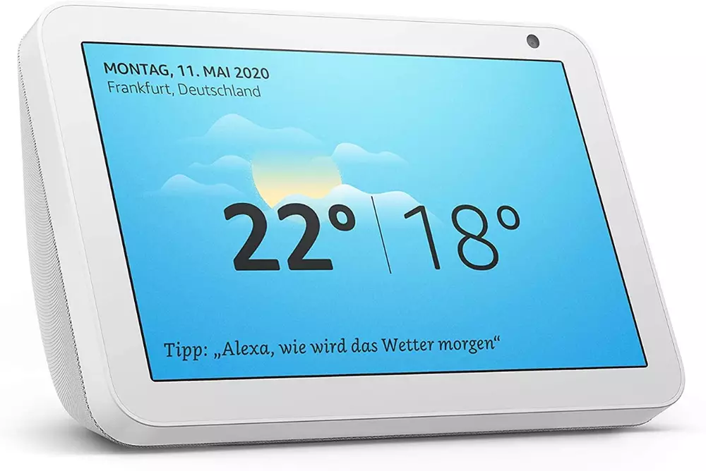Смарт тонколона Amazon Echo Show 8, сензорен екран, гласов асистент, Бял