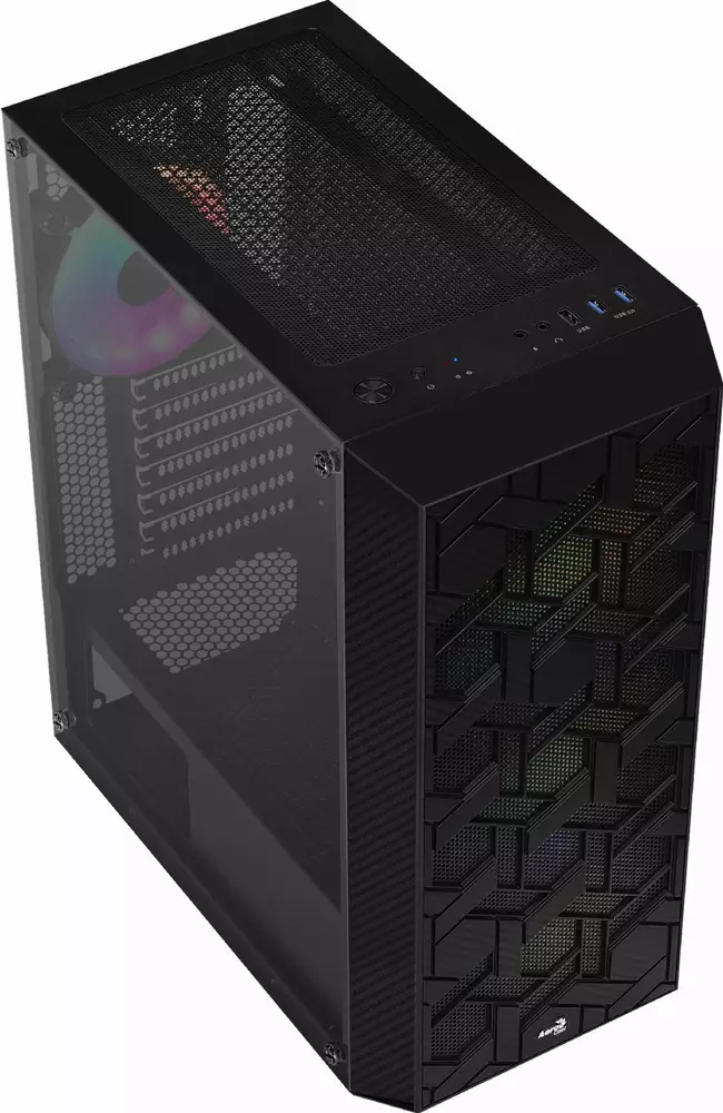 Кутия AeroCool Hive v2 FRGB, Mid Tower, Черен