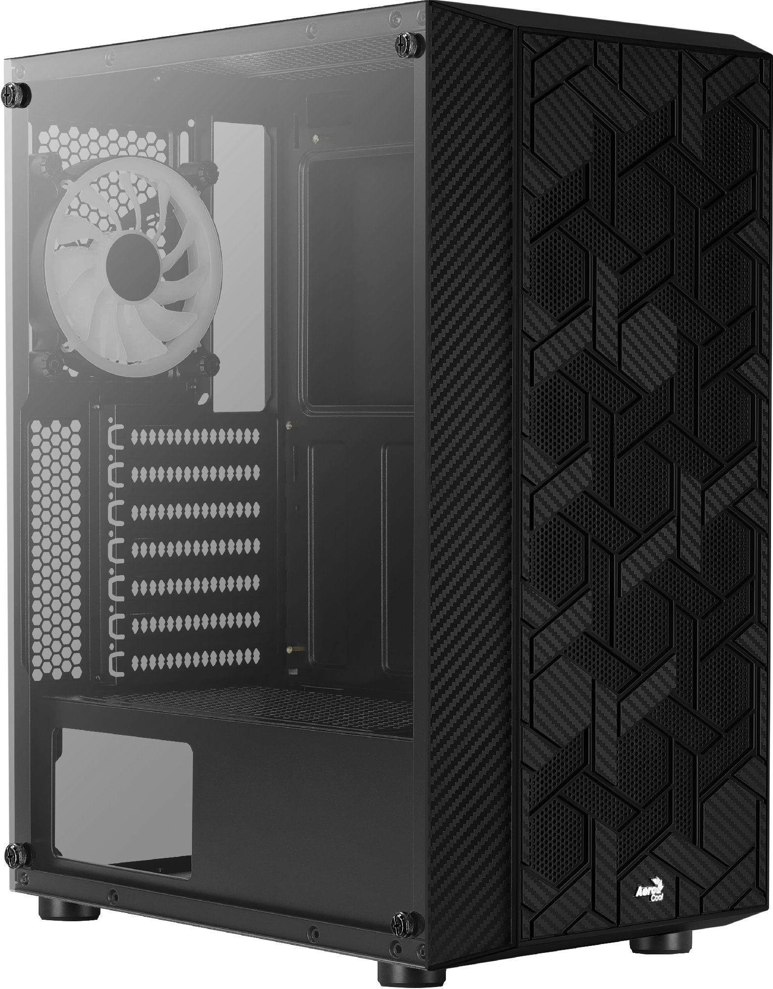 Кутия AeroCool Hive v2 FRGB, Mid Tower, Черен