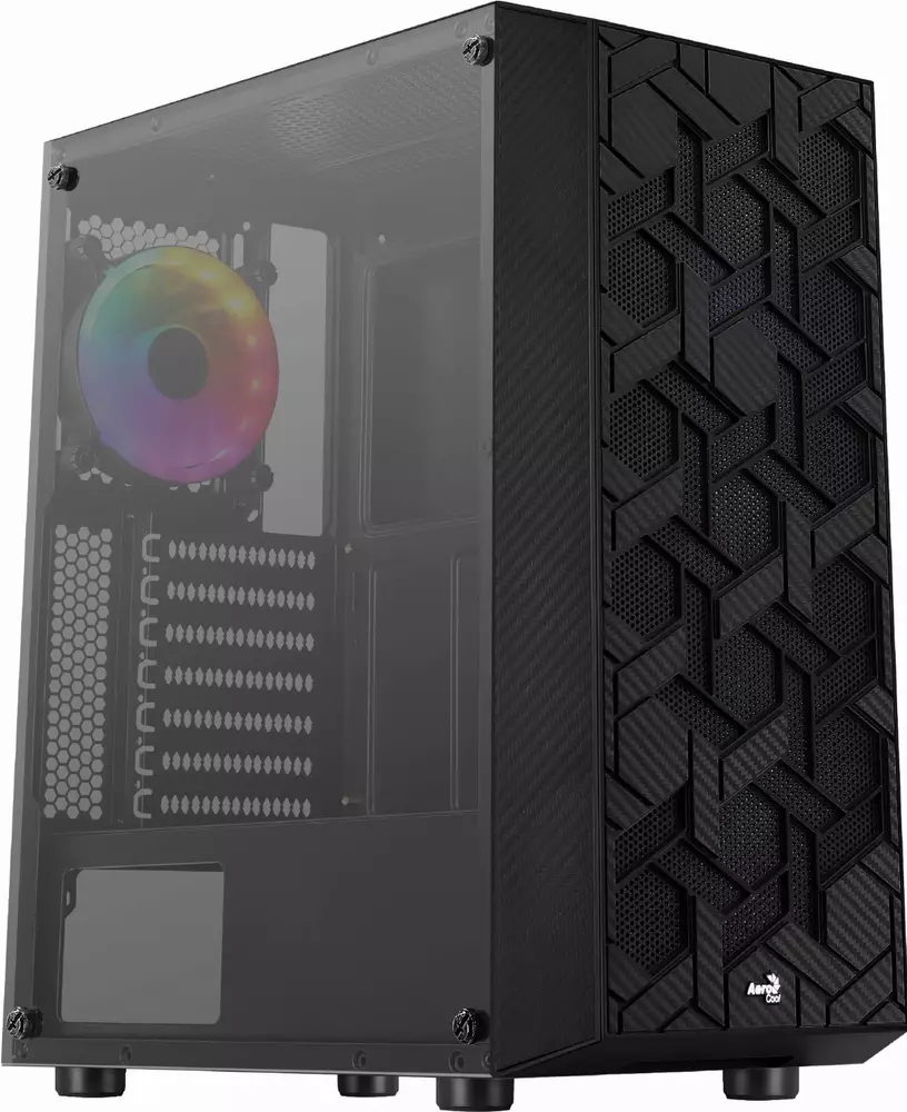 Кутия AeroCool Hive v2 FRGB, Mid Tower, Черен