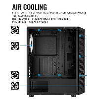 Кутия AeroCool Hive v2 FRGB, Mid Tower, Черен