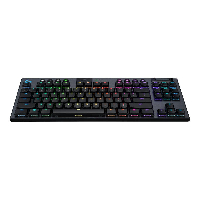 Безжична геймърска механична клавиатура Logitech, G915 TKL Black Lightsync RGB, Tactile суичове
