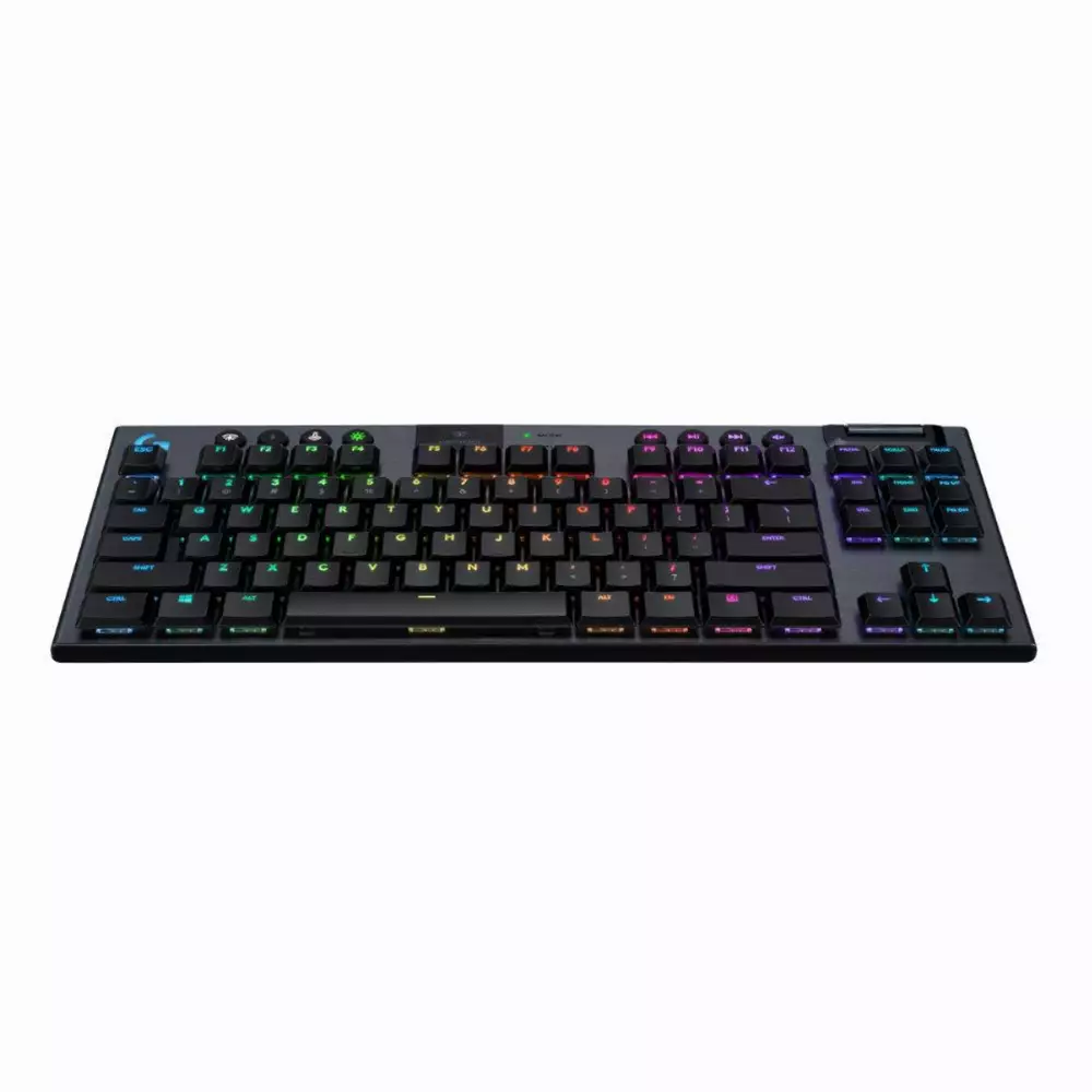 Ασύρματο gaming μηχανικό πληκτρολόγιο Logitech, G915 TKL Black Lightsync RGB, Tactile διακόπτες