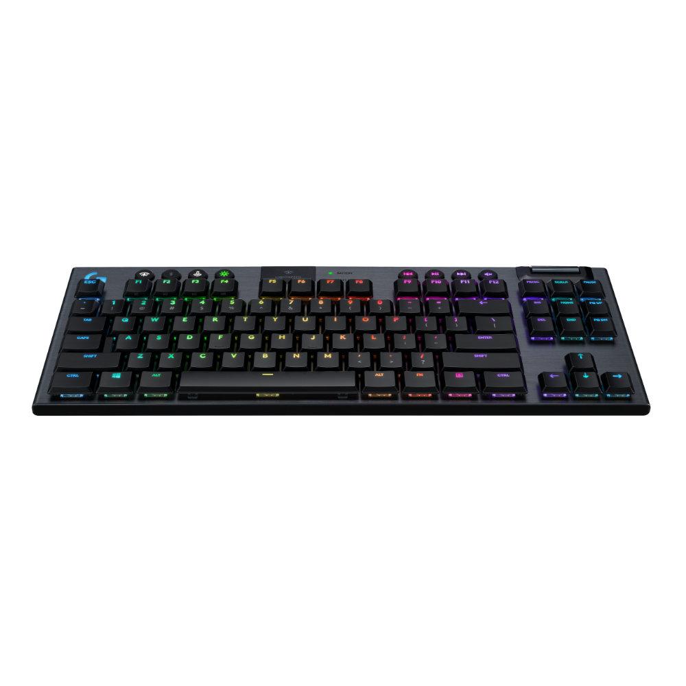 Ασύρματο gaming μηχανικό πληκτρολόγιο Logitech, G915 TKL Black Lightsync RGB, Tactile διακόπτες