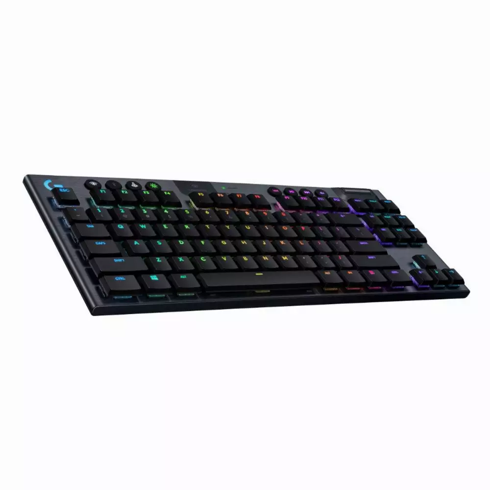 Ασύρματο gaming μηχανικό πληκτρολόγιο Logitech, G915 TKL Black Lightsync RGB, Tactile διακόπτες