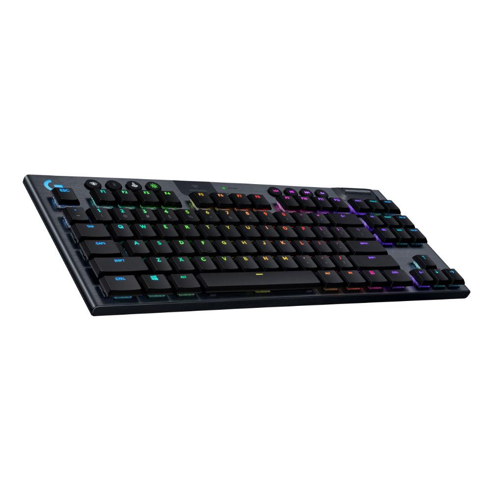 Ασύρματο gaming μηχανικό πληκτρολόγιο Logitech, G915 TKL Black Lightsync RGB, Tactile διακόπτες