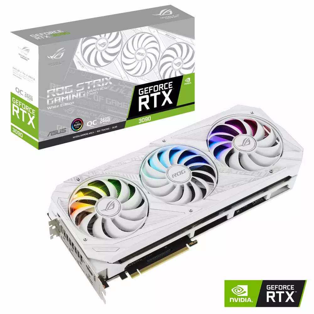 Видео карта ASUS ROG Strix GeForce RTX 3090 White Edition 24GB
