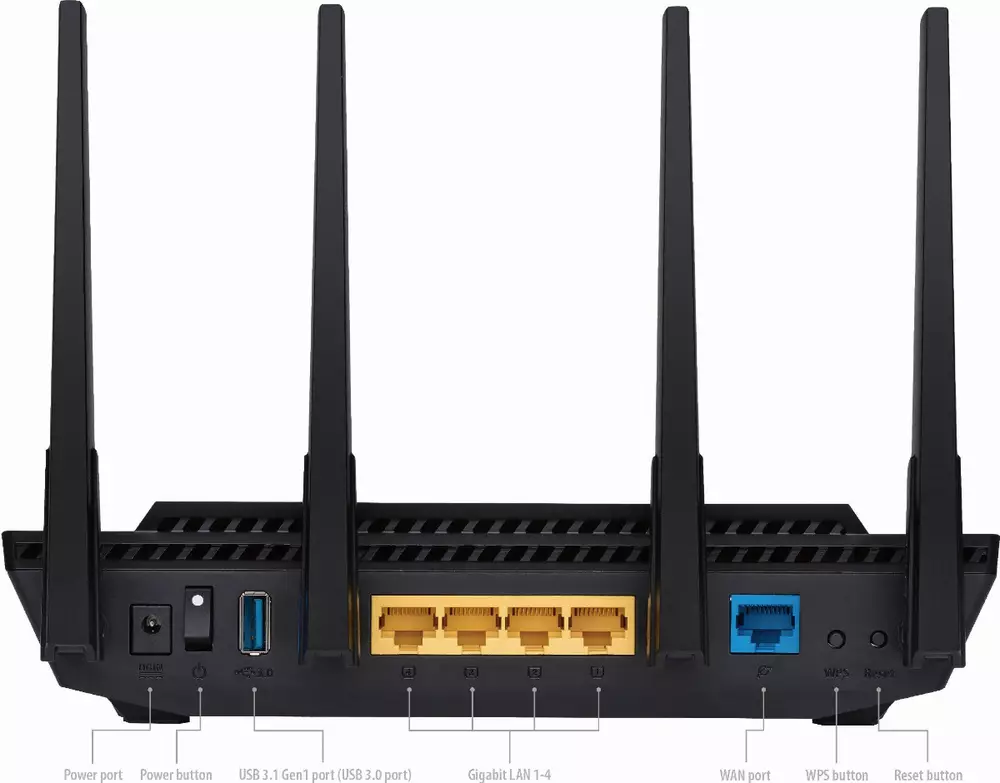 Безжичен рутер Asus RT-AX58U AX3000 Dual Band WiFi 6 (802.11ax)