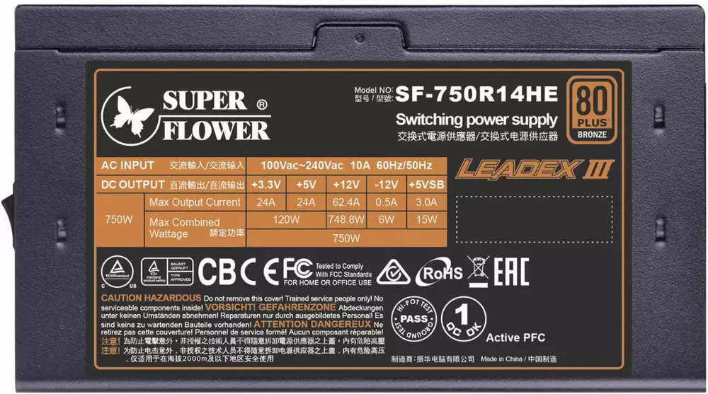 Захранване Super Flower Leadex III 750W 80+ Bronze PRO