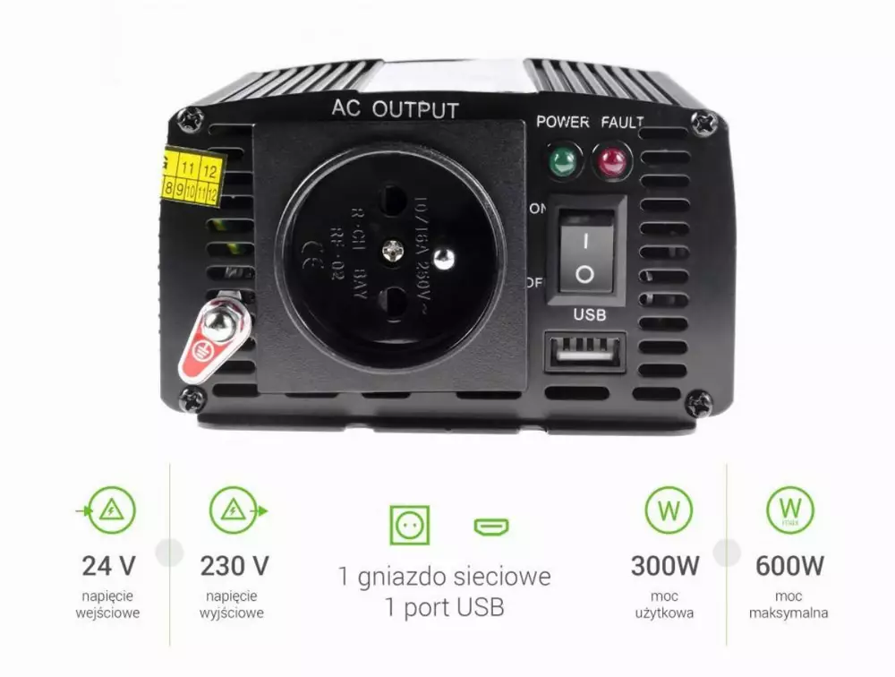 Инвертор GREEN CELL 24V/300W 