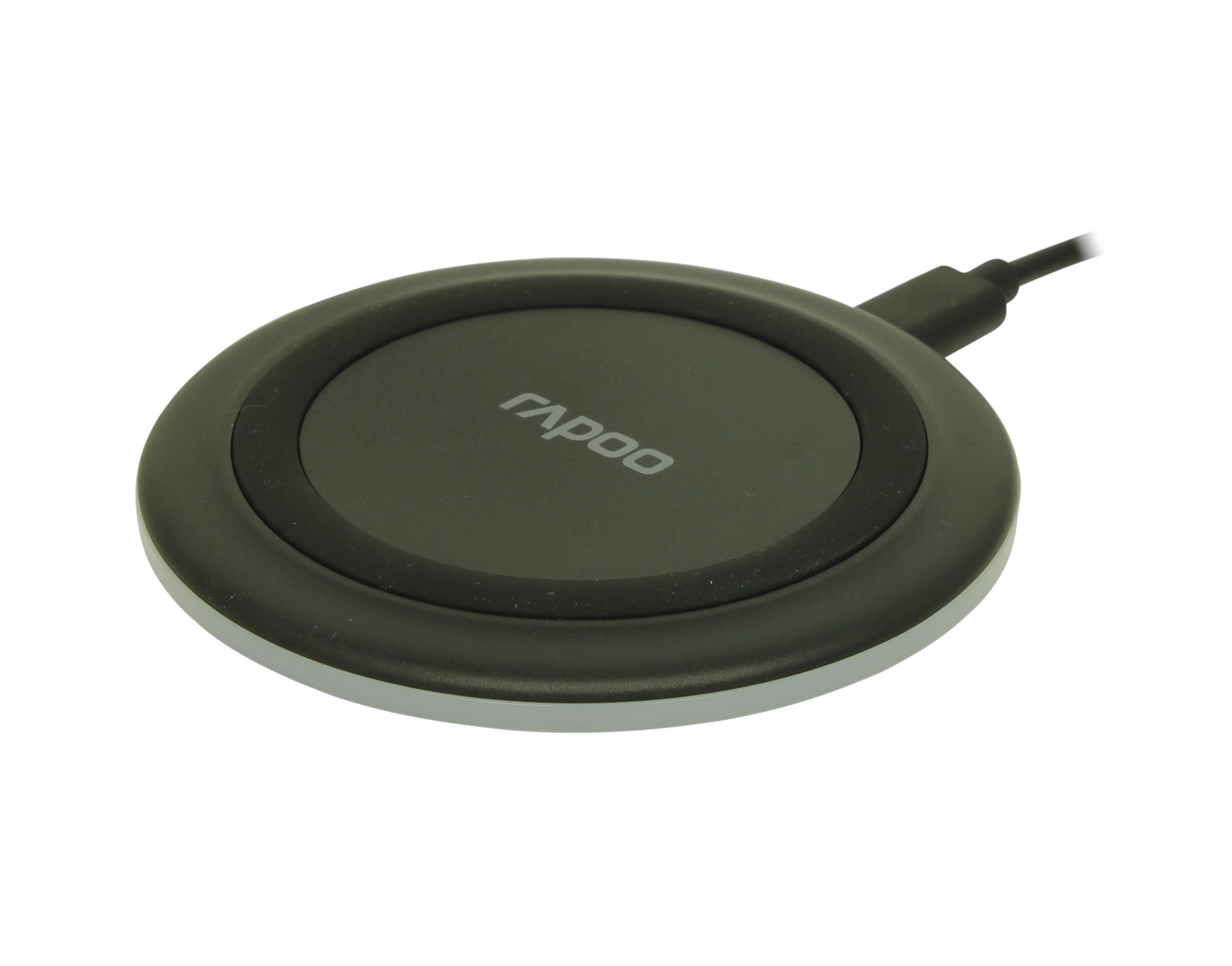 Безжично зарядно устройство RAPOO XC110, Qi, 5W/7.5W/10W, Черен