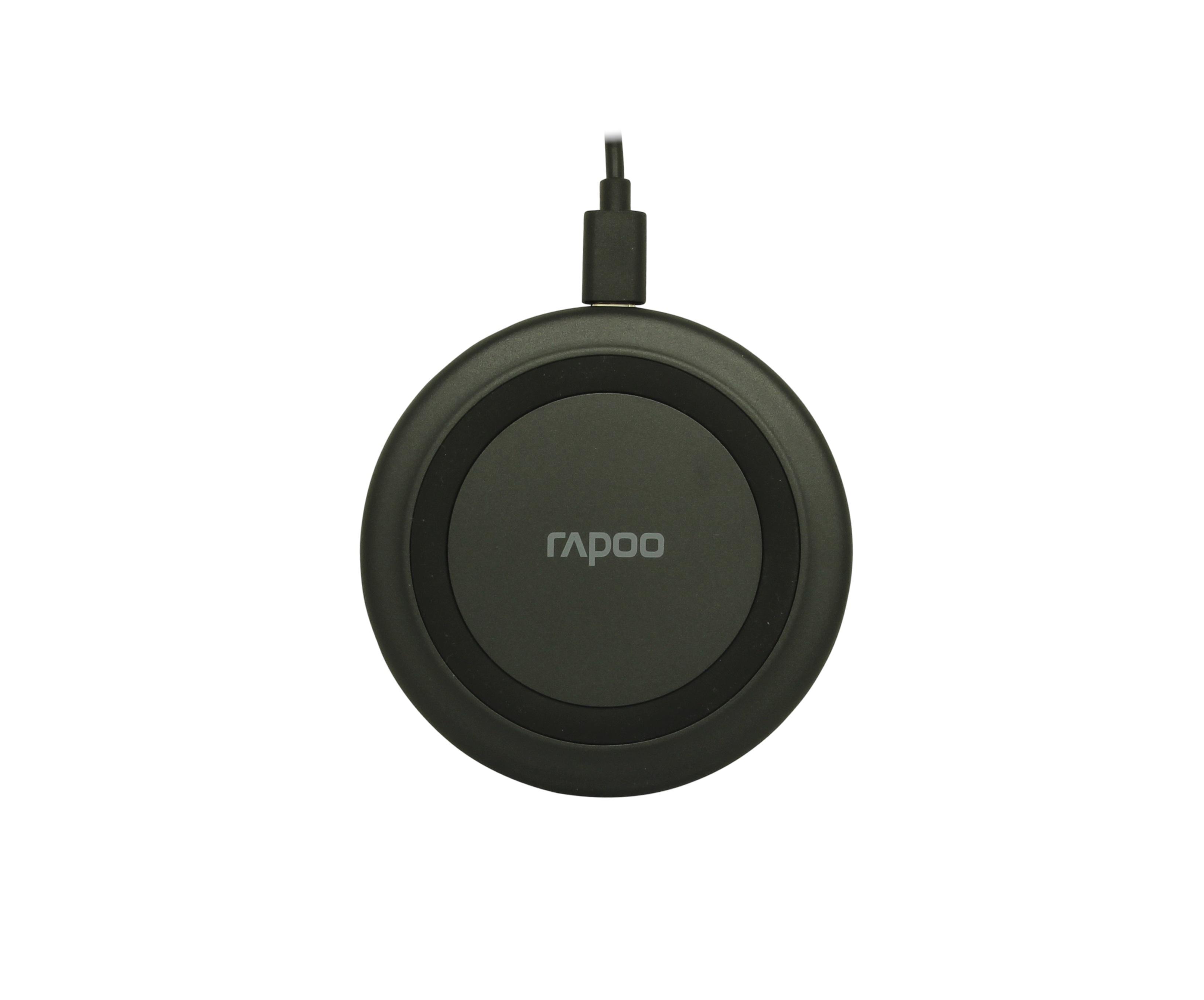 Безжично зарядно устройство RAPOO XC110, Qi, 5W/7.5W/10W, Черен