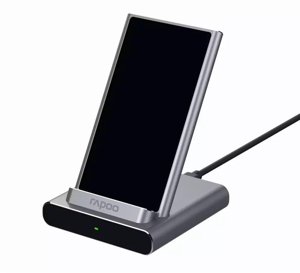 Безжично зарядно устройство RAPOO XC350, Qi, 5W/7.5W/10W/15W, Сребристо