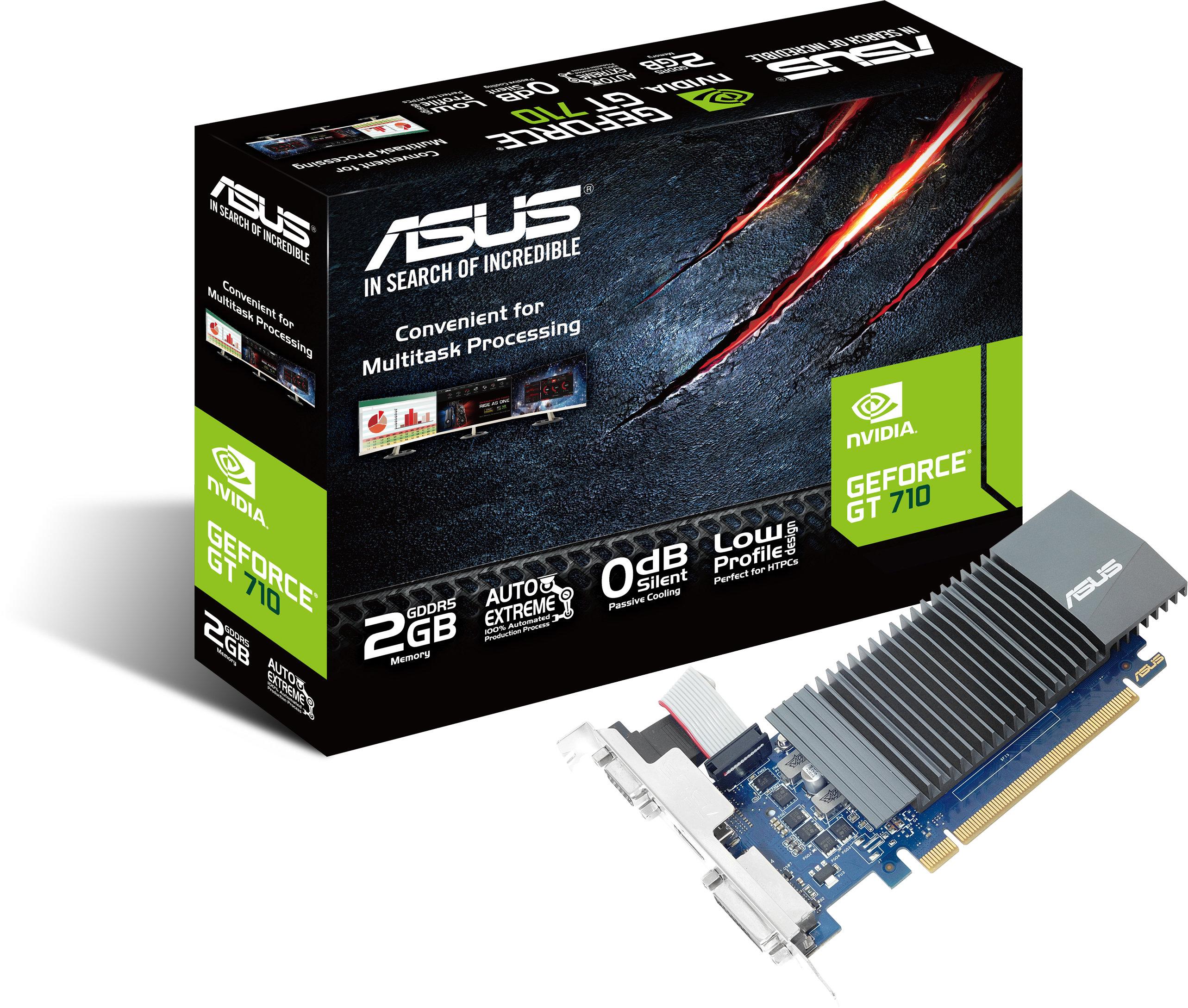 Видео карта ASUS GeForce GT 710 2GB GDDR5, D-Sub, DVI-D, HDMI