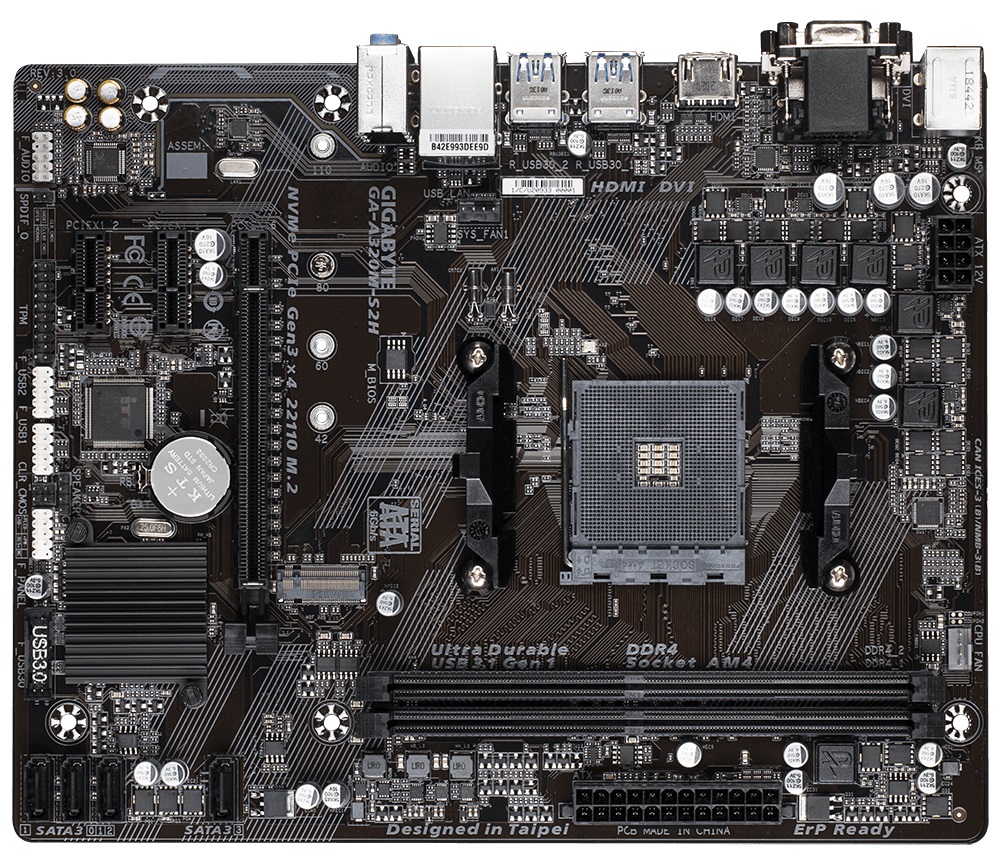 Дънна платка GIGABYTE A320M-S2H