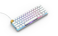 Геймърскa механична клавиатура Glorious White Ice GMMK RGB Compact, Gateron Brown US Layout