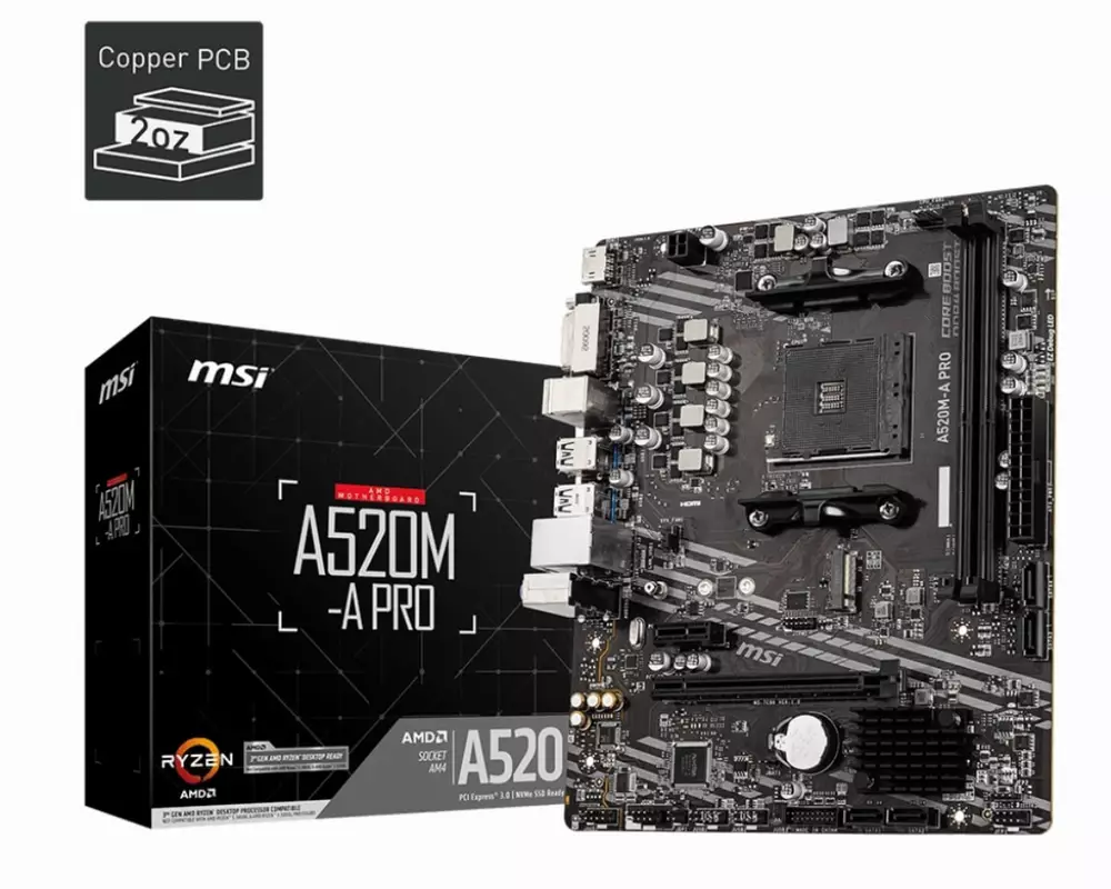 Дънна платка MSI A520M-A PRO