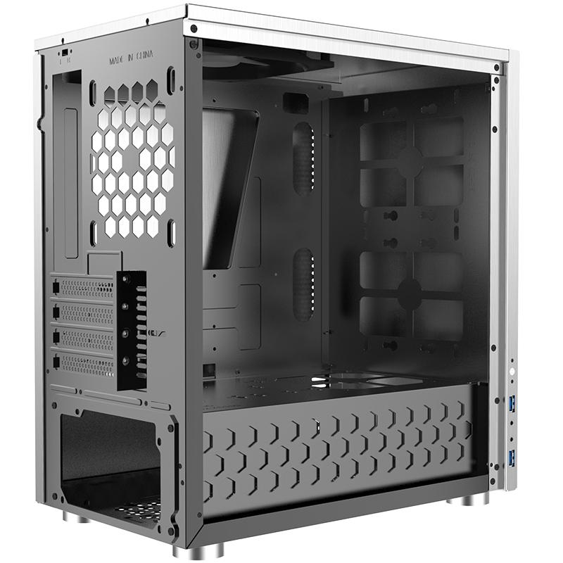 Кутия Jonsbo C3 plus Silver TG, mATX