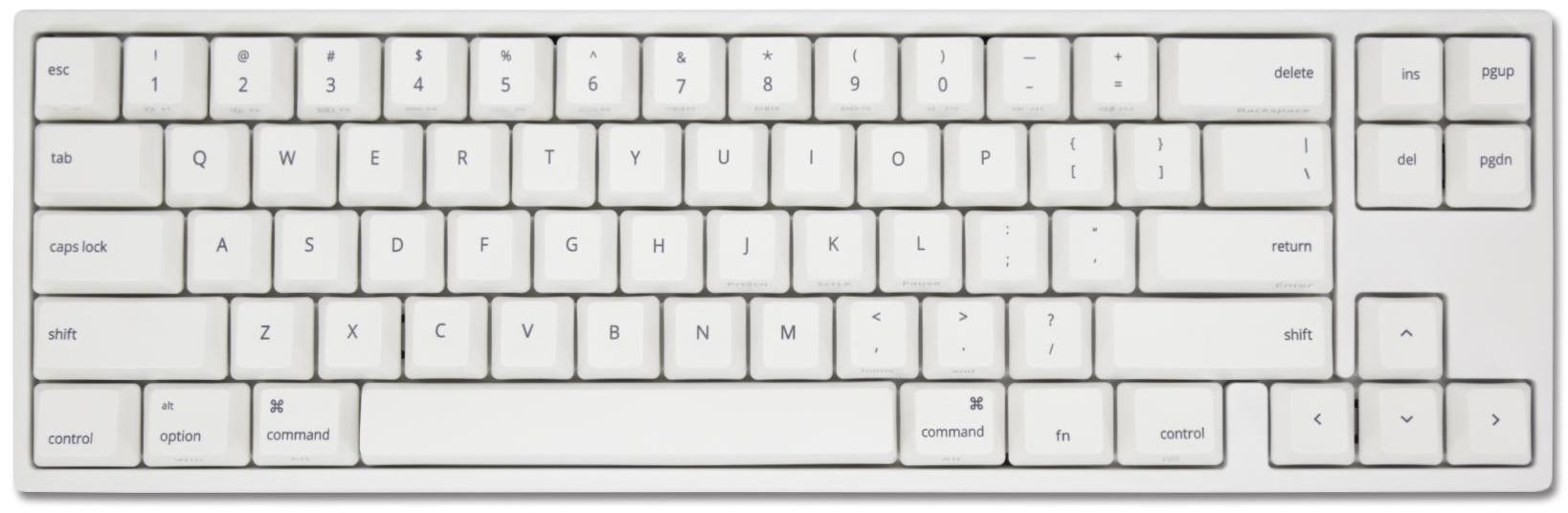 Геймърскa механична клавиатура Ducky x Varmilo Miya Pro Mac White LED, Cherry MX Blue