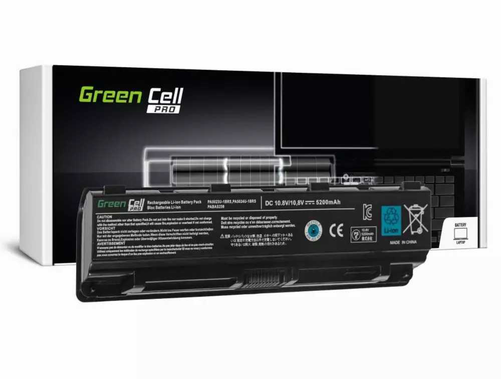 Батерия  за лаптоп Toshiba Satellite C850 L850 C855 L855 PA5024U 10.8V 5200mAh GREEN CELL