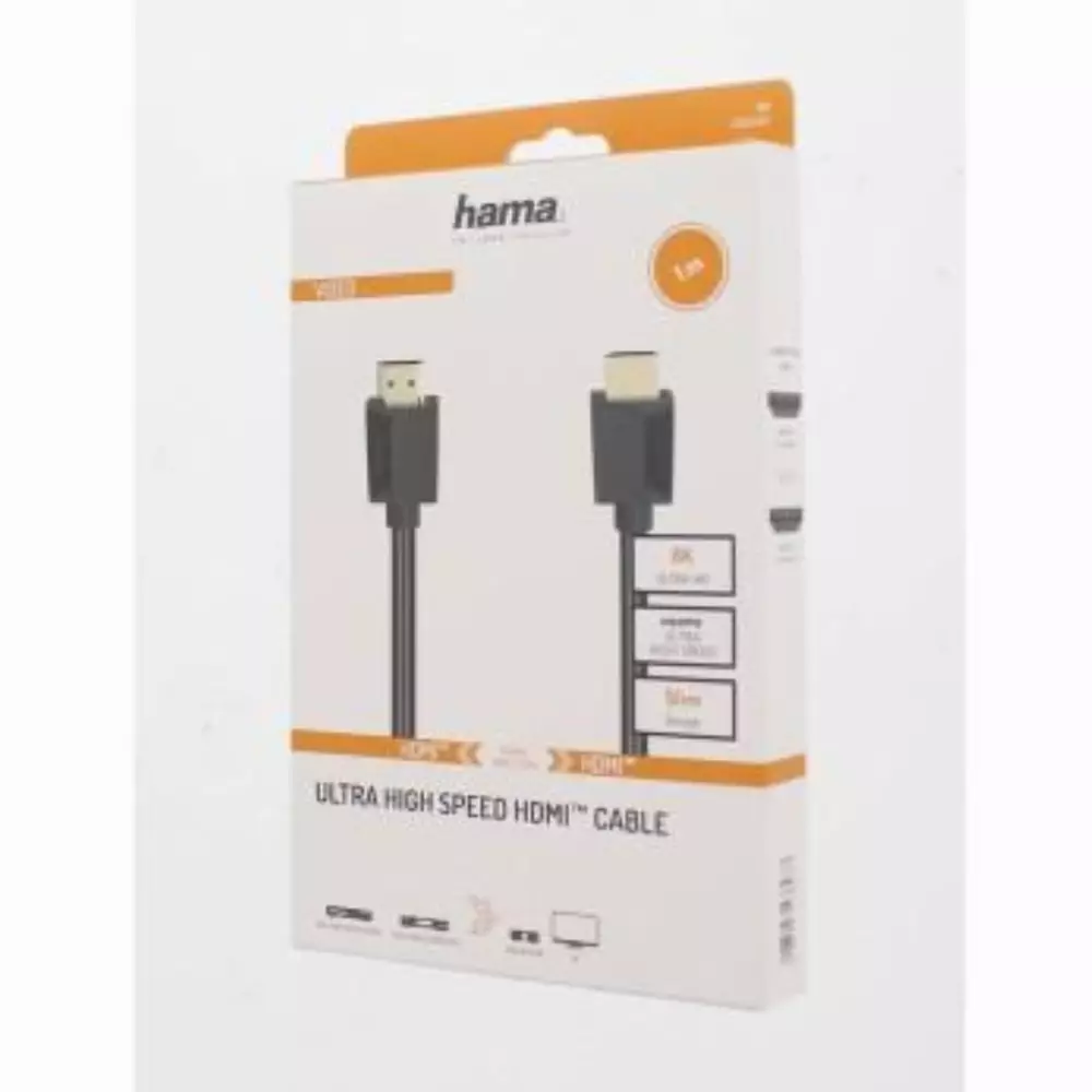 Кабел HAMA High Speed, HDMI мъжко - HDMI мъжко, 8K, 48GB/s, Ethernet , 3 м, позл. конектори