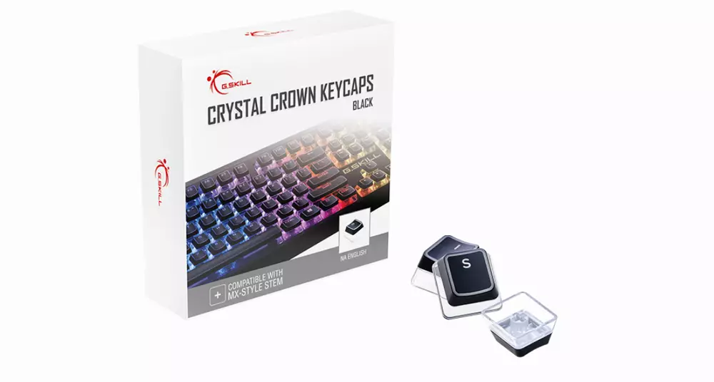 Капачки за механична клавиатура G.SKILL Crystal Crown Black 104-Keycap Set US Layout